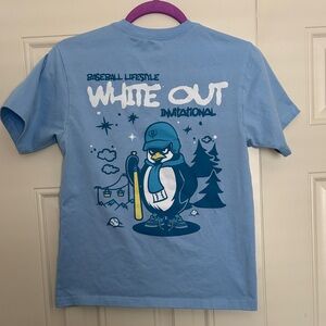 Light Blue Kids Graphic 'White Out Invitational' Tee